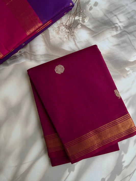 Kanchi cotton with annam zari pallu