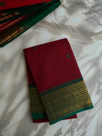 Kanchi cotton saree with butta weaves