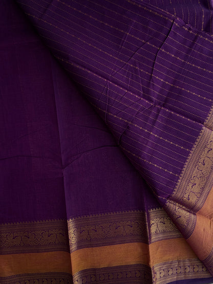 Kanchi cotton saree with Vairaoosi weaves purple