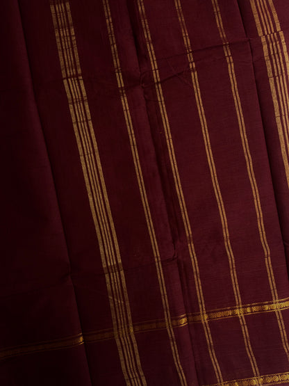 Kanchi cotton saree in Vairaoosi pattern maroon