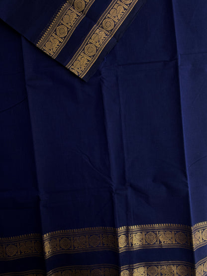 Kanchi cotton saree with zari weaves - Blue