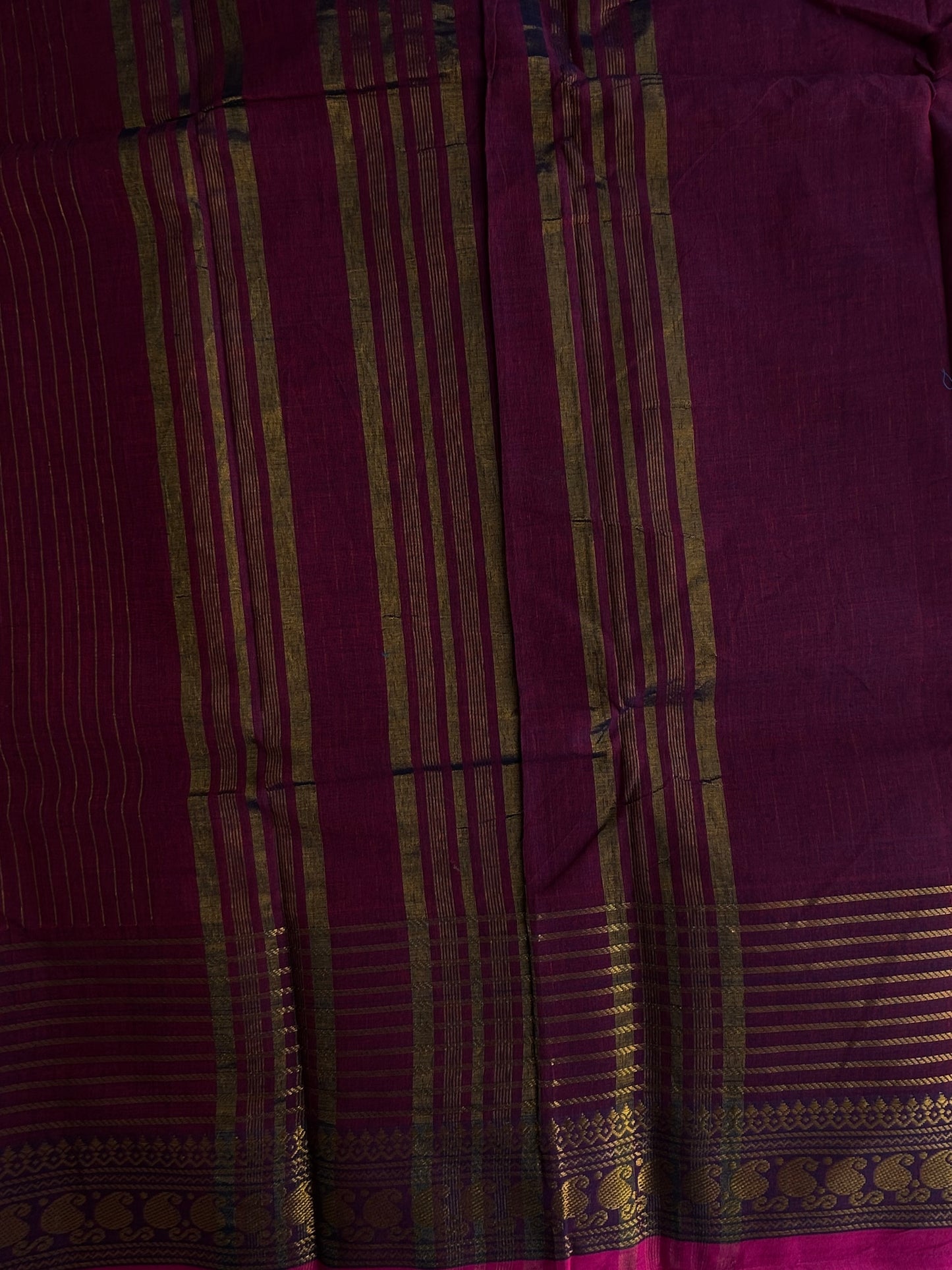 Kanchi Vairaoosi Cotton saree deep pink