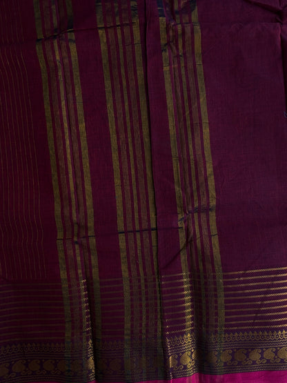 Kanchi Vairaoosi Cotton saree deep pink