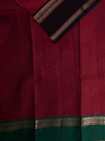 Kanchi cotton saree with Korvai ganga jamuna border