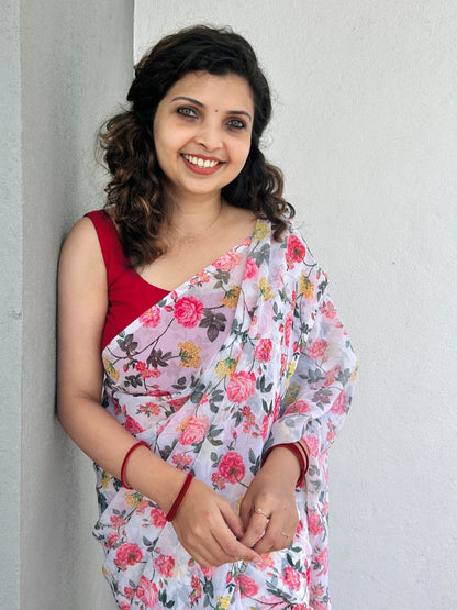 Georgette floral sarees