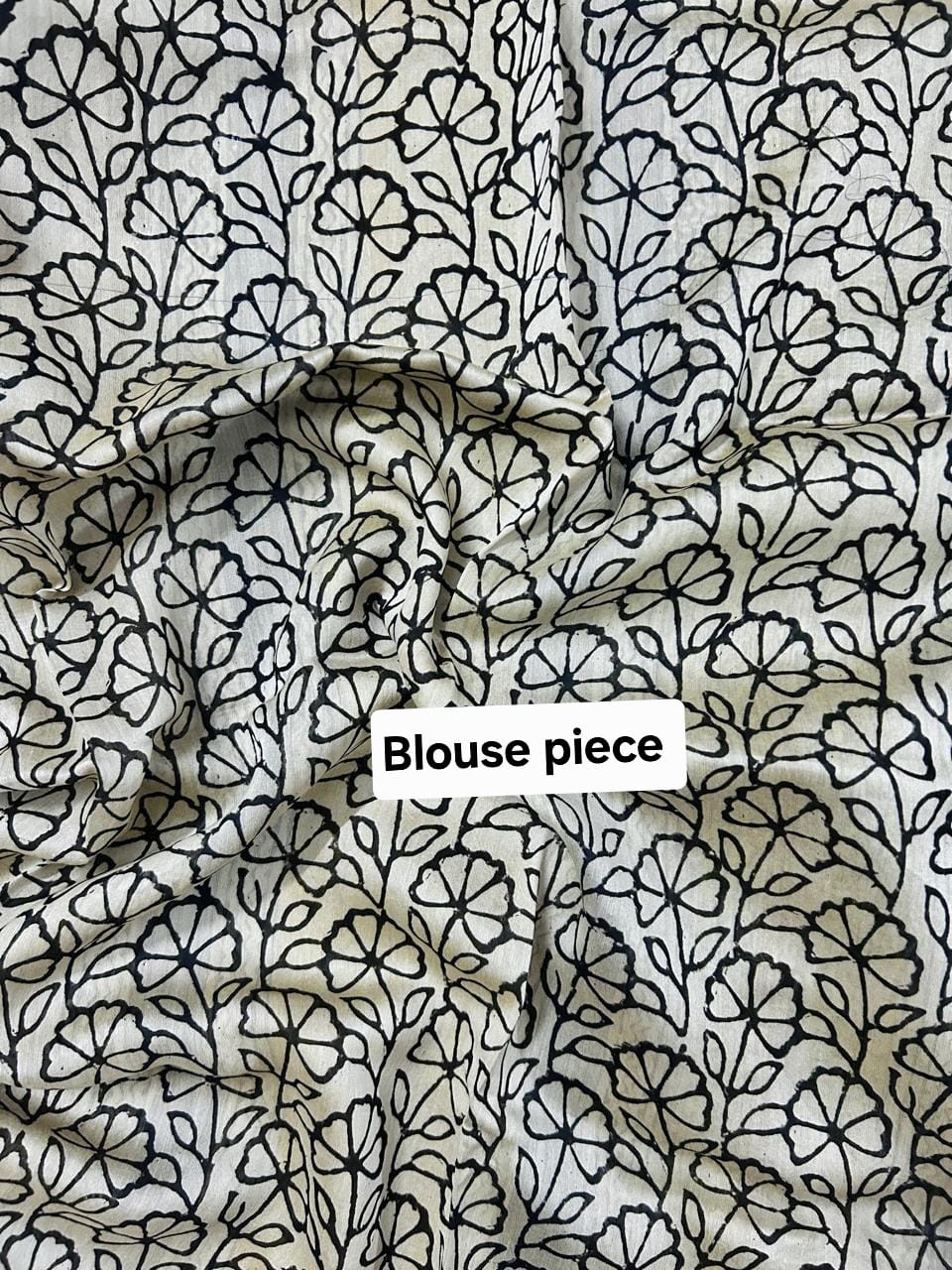 Chanderi silk cotton saree in block prints