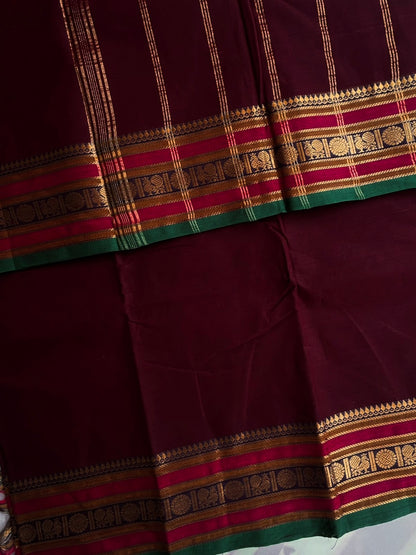 Kanchi cotton saree - maroon