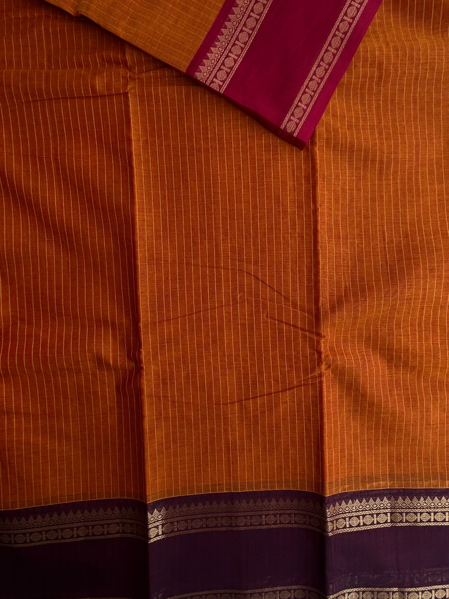 Kanchi cotton saree with Ganga jamuna border