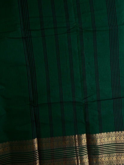 Kanchi cotton saree with zari weaves - Green