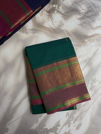 Kanchi cotton saree with butta weaves