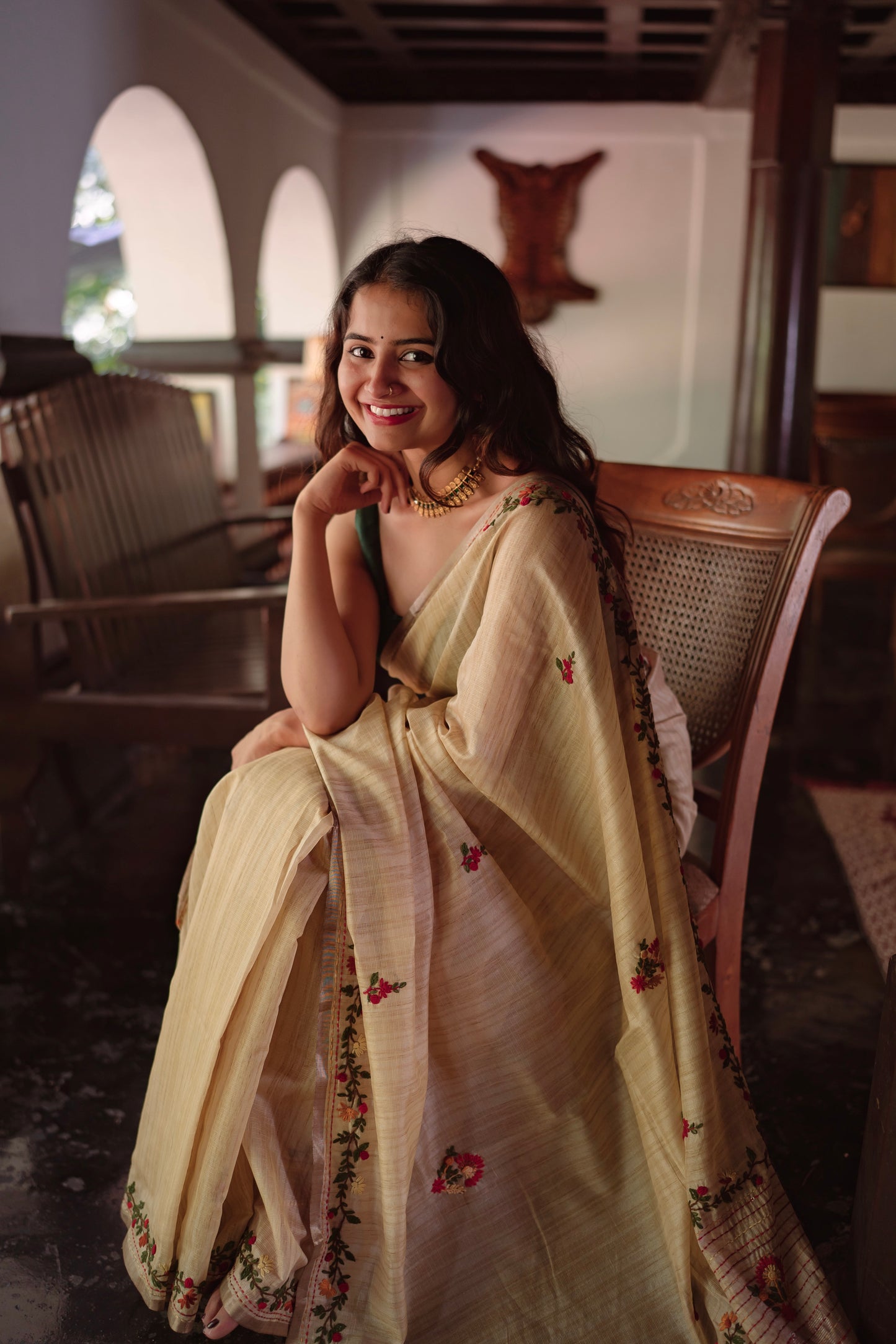 Embroidered French Knot saree