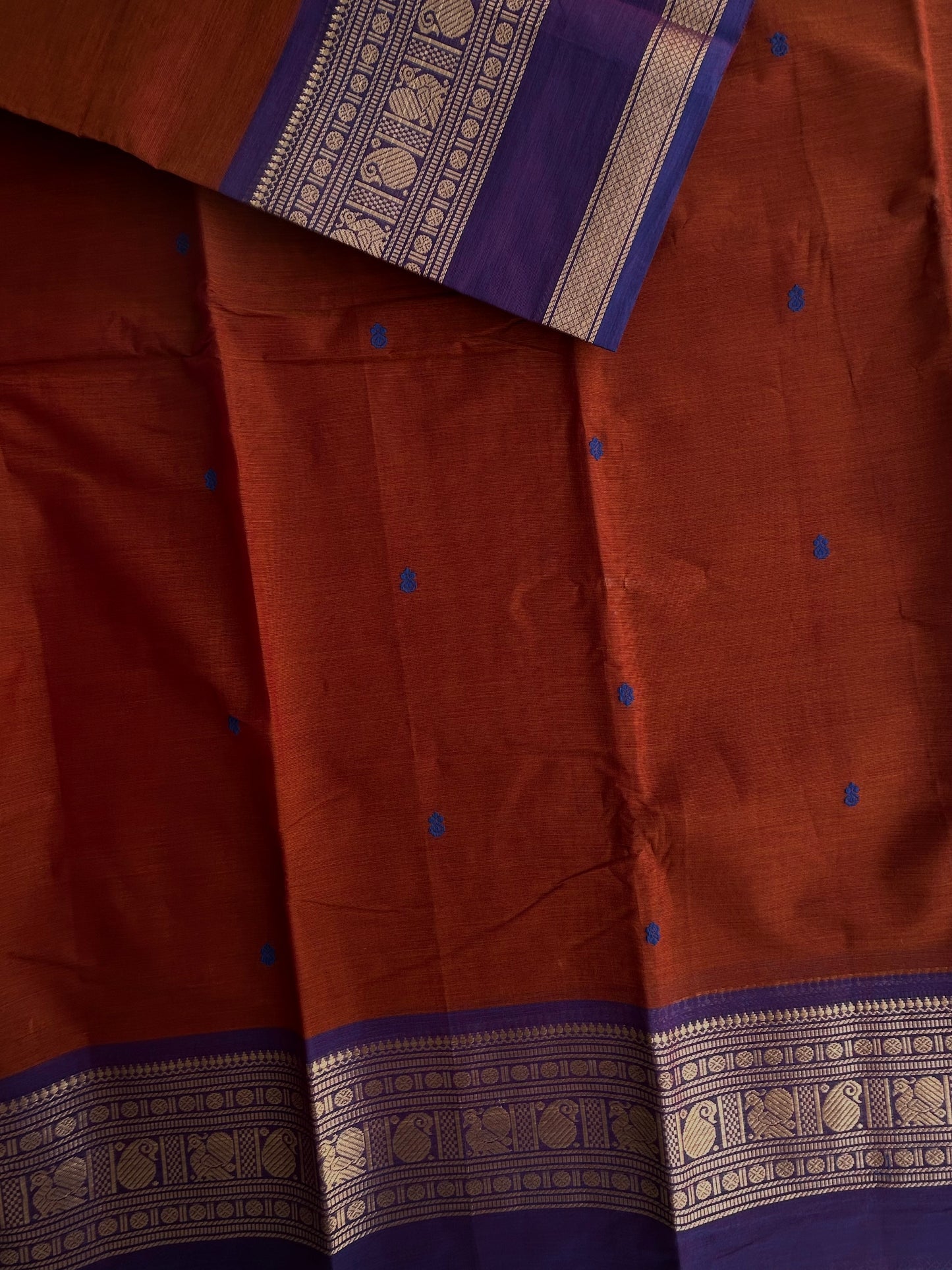Kanchi cotton saree with butta weaves