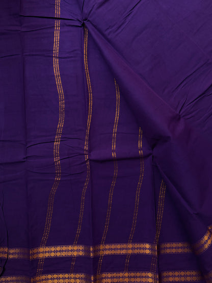 Sungudi saree with minimal zari border Purple