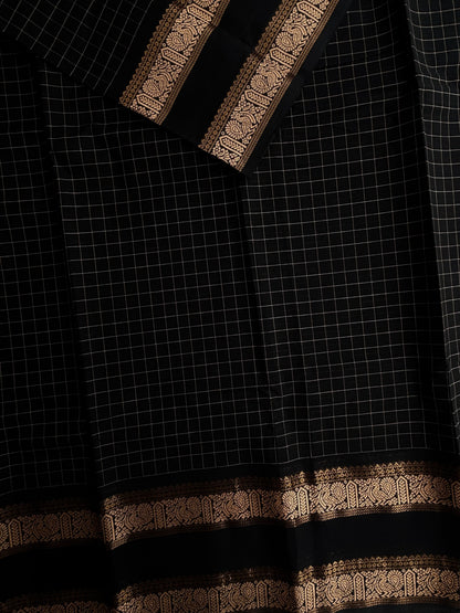 Kanchi cotton saree in kattam pattern