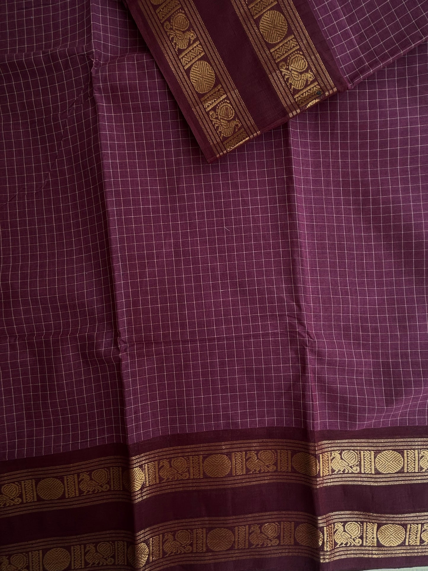Kanchi cotton checks saree