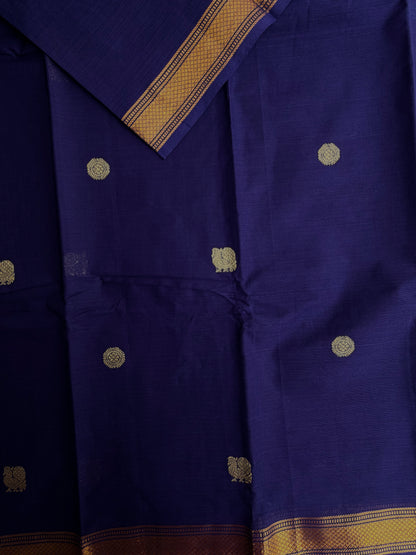 Premium Kanchi cotton with annam zari weaves and zari pallu