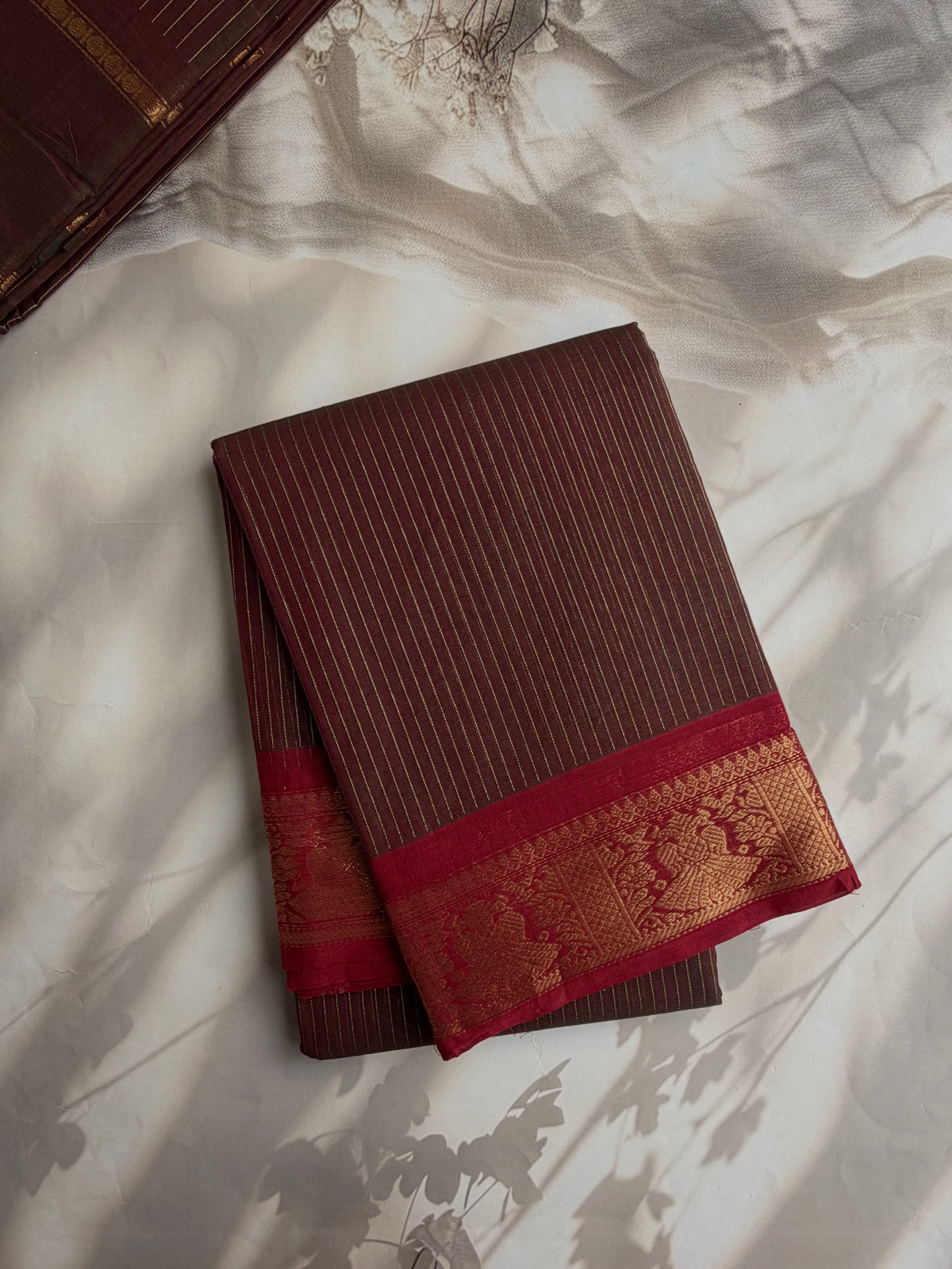 Kanchi cotton saree with Vairaoosi weaves