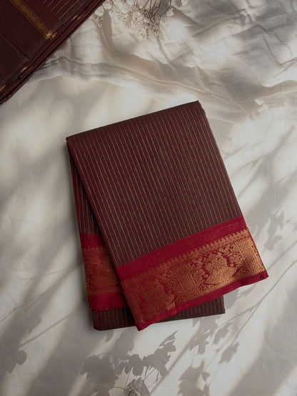 Kanchi cotton saree with Vairaoosi weaves