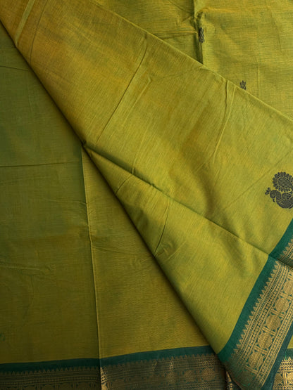 Kanchi cotton saree with butta weaves