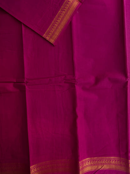 Sungudi Cotton saree with velthari blouse pink