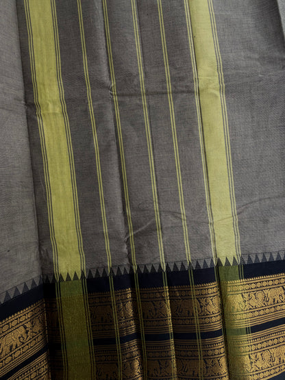 Kanchi cotton saree with rettapett border