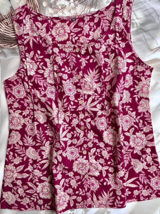 Cotton ethnic short top
