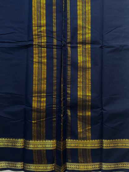 Kanchi cotton saree navy blue
