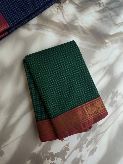 Chettinad cotton saree with kattam checks