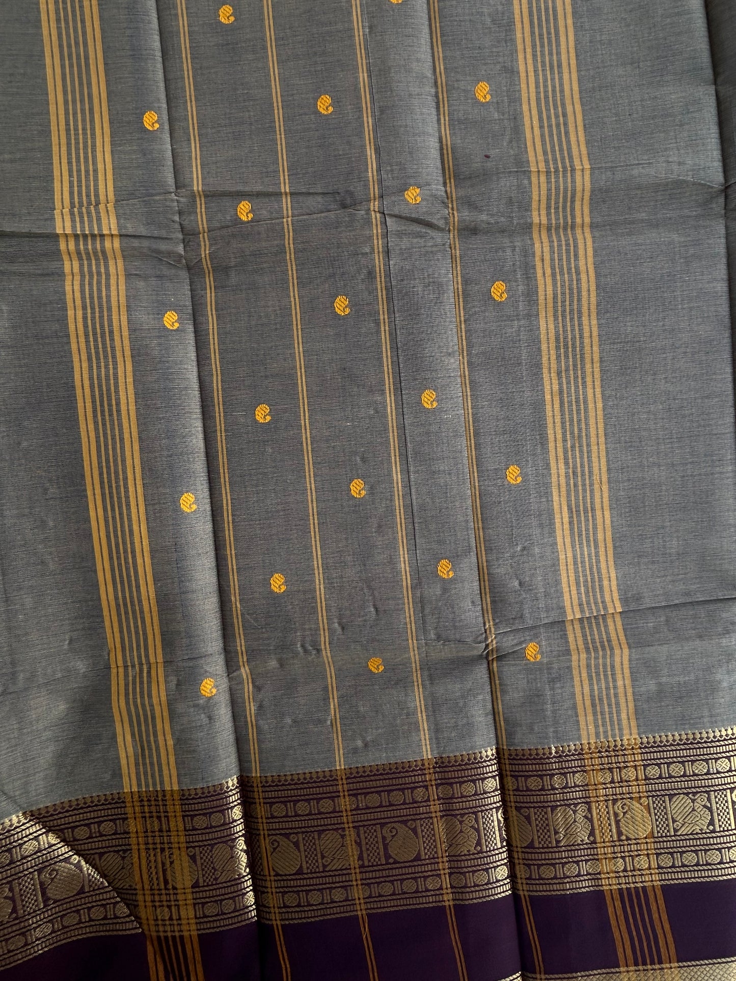 Kanchi cotton saree with butta weaves