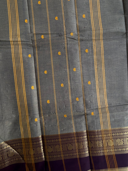 Kanchi cotton saree with butta weaves