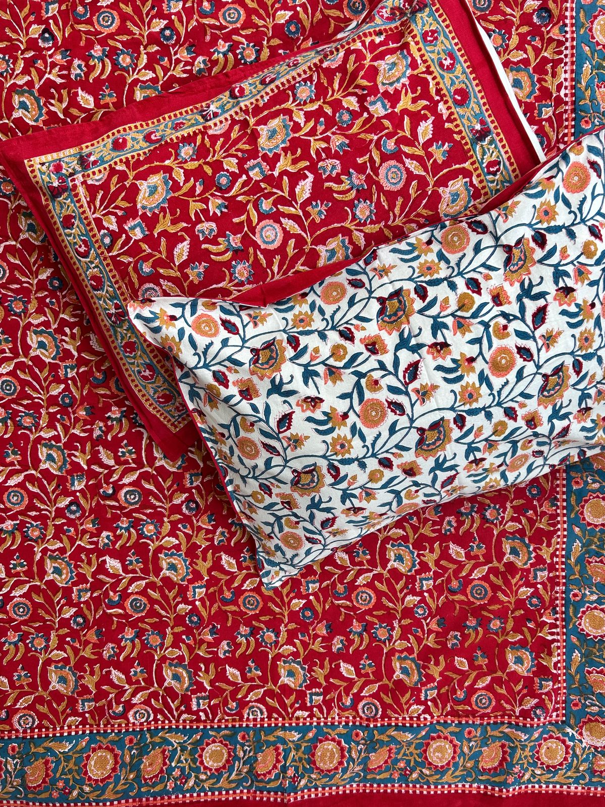 Hand block Cotton bedsheet