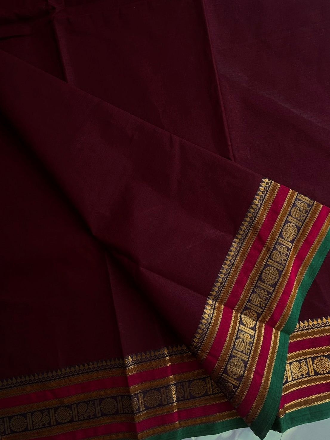 Kanchi cotton saree - maroon