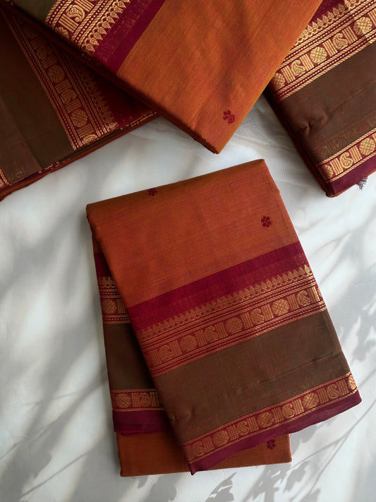 Kanchi cotton saree with butta weaves