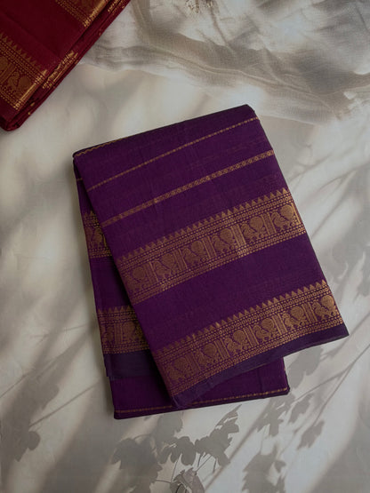 Kanchi cotton saree with Velthari pattern weaves