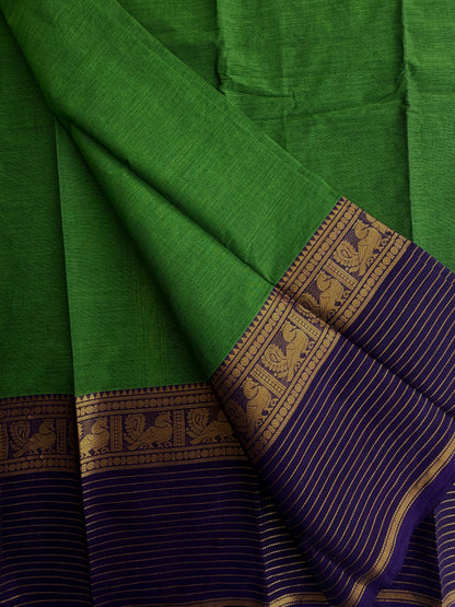 Kanchi cotton saree with zari lines border