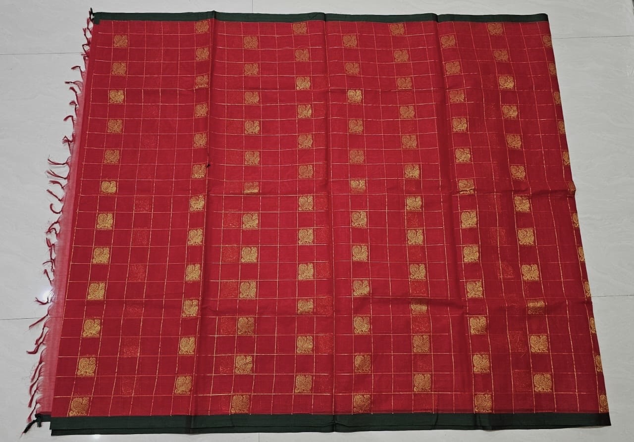 Kanchi cotton saree with premium zari weaves