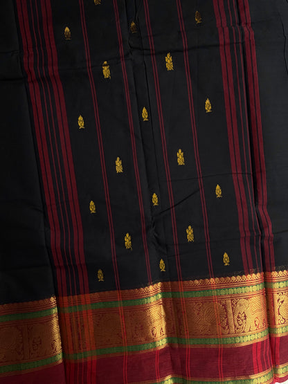 Kanchi cotton saree with butta weaves