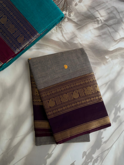 Kanchi cotton saree with butta weaves