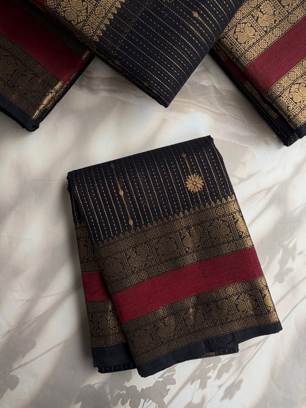 Kanchi cotton saree with Vairaoosi & butta weaves with grand pallu