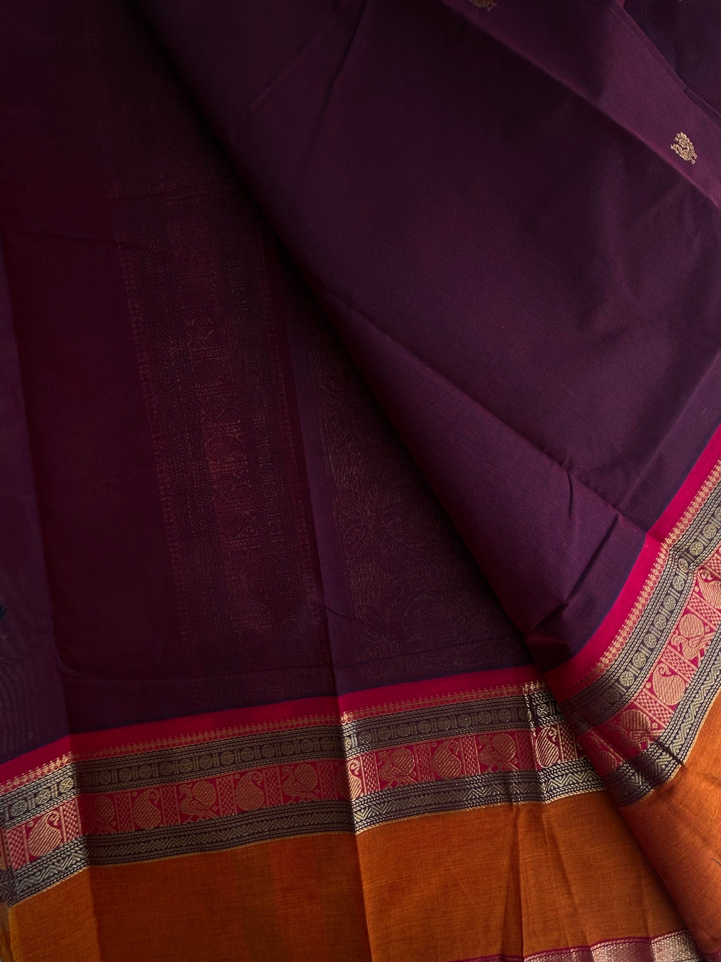 Kanchi cotton with annam zari butta weaves & grand pallu