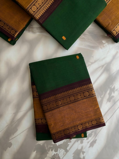 Kanchi cotton saree with butta weaves
