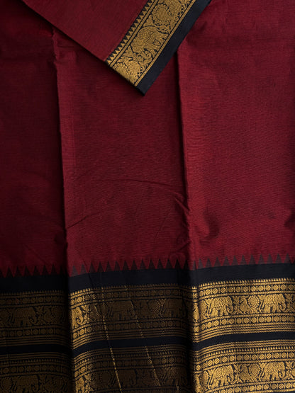 Kanchi cotton saree with rettapett border