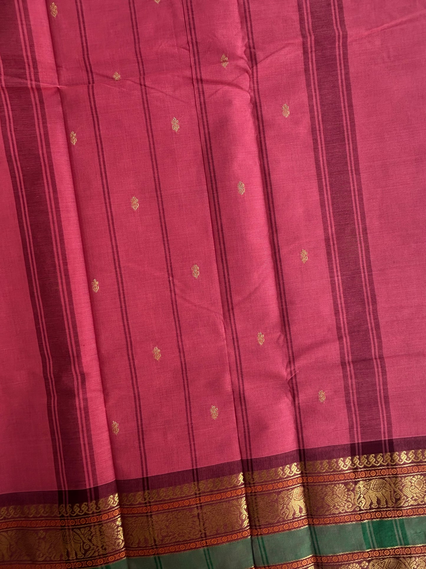 Kanchi cotton saree with butta weaves