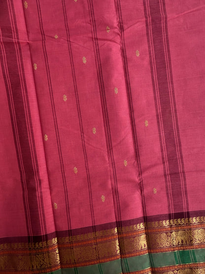 Kanchi cotton saree with butta weaves