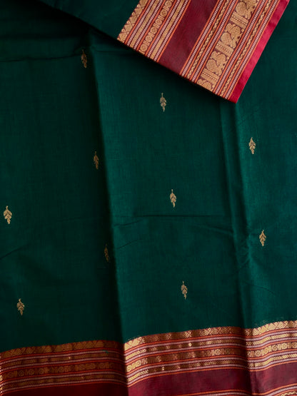 Kanchi cotton saree in butta weaves