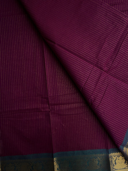 Kanchi cotton saree with Vairaoosi weaves