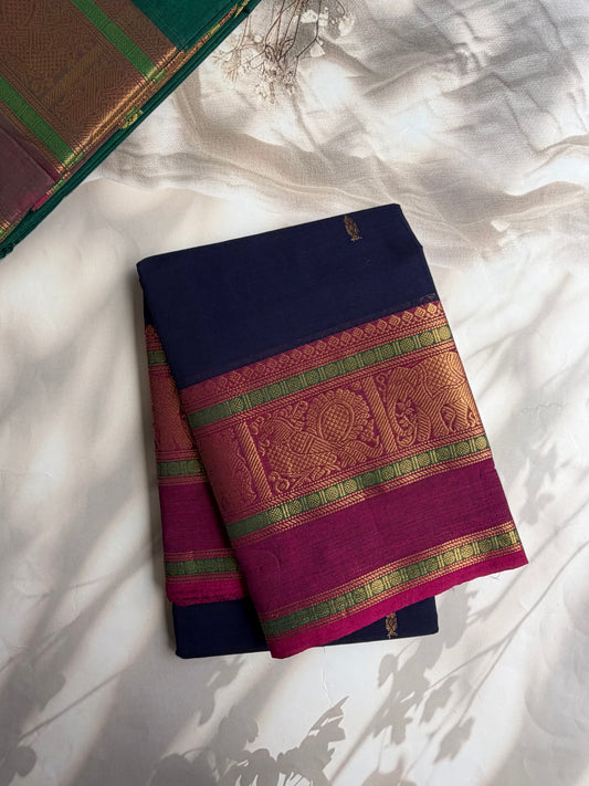 Kanchi cotton saree with butta weaves