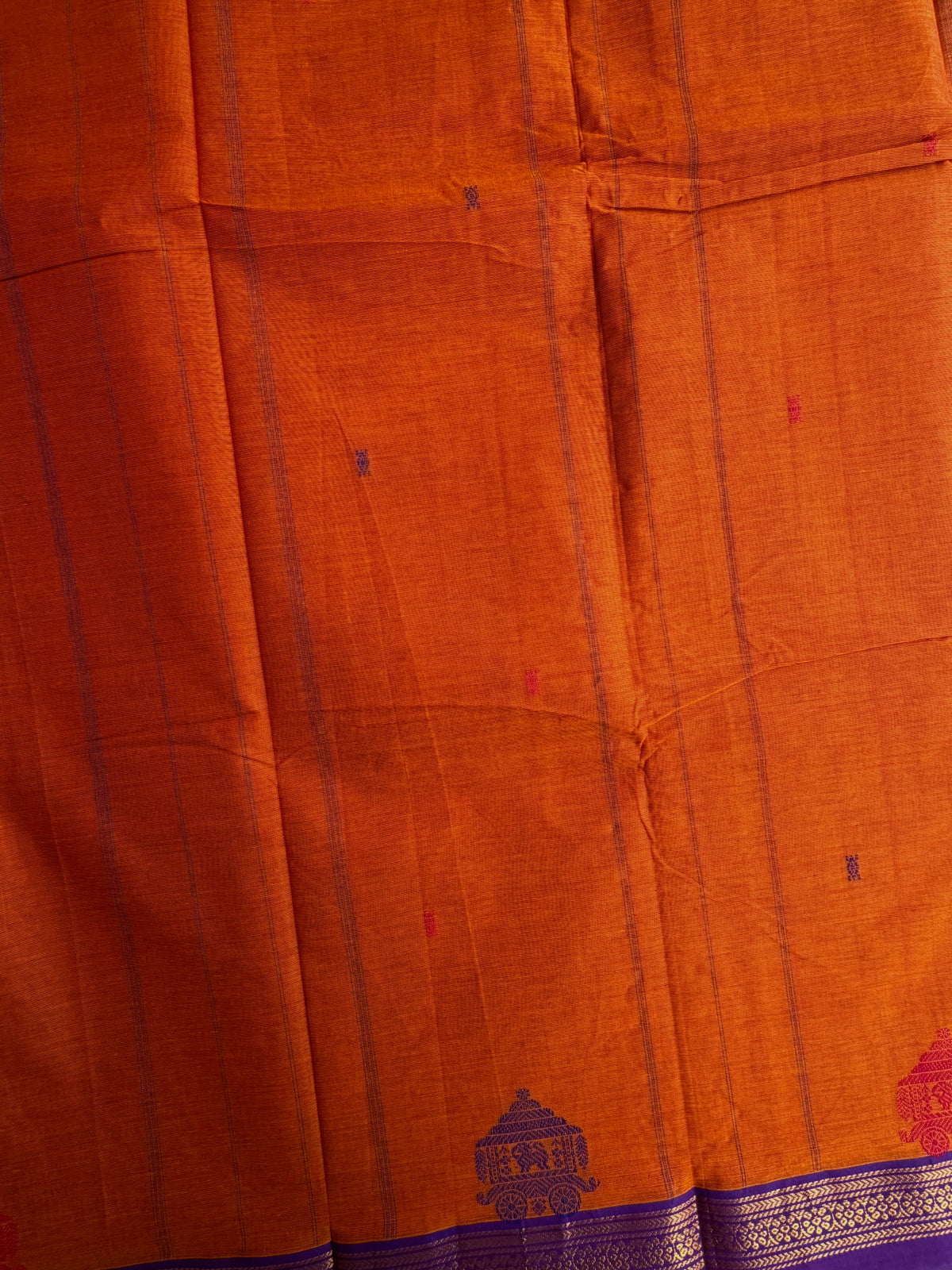 Kanchi cotton saree with butta weaves
