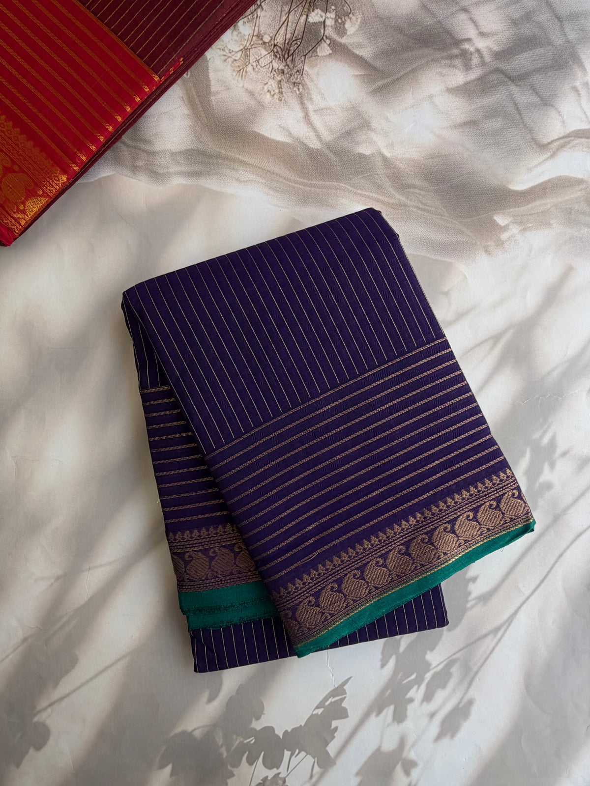 Kanchi cotton saree with Vairaoosi weaves