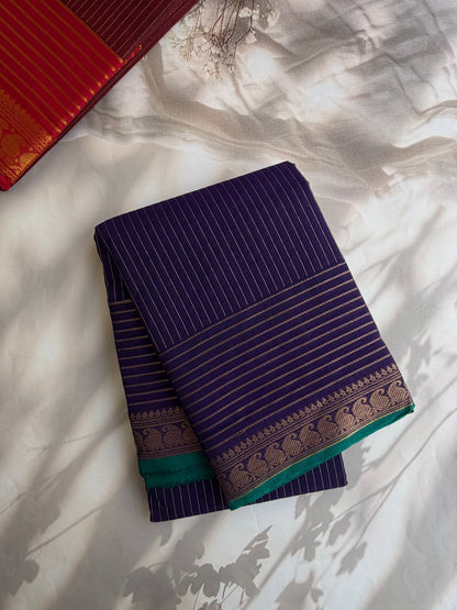 Kanchi cotton saree with Vairaoosi weaves